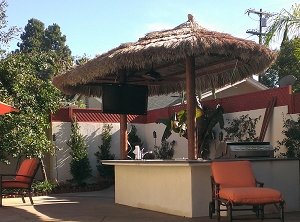 10x19 Tahitian Palm 2 Pole Palapa, Canyon Brown Stain Option